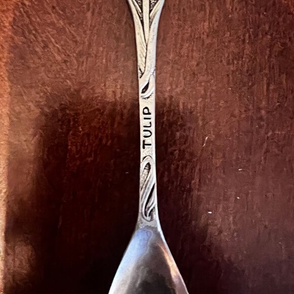 Vintage Silver Demitasse Cup Tea Coffee Spoon Tulip Flower Made Holland‎ 1973 - Picture 3 of 7